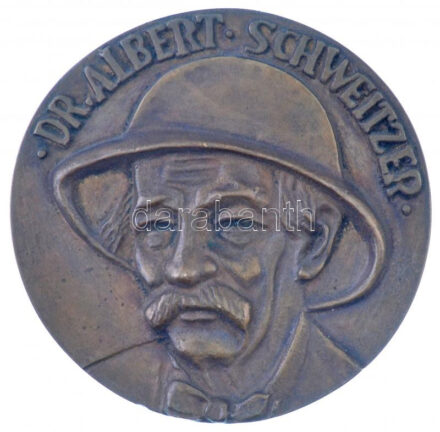 Ócsai Károly (1938-2011) DN 'Dr. Albert Schweitzer / Lambréné 1913-1988' kétoldalas, öntött Br plakett (80,5mm) T:1-