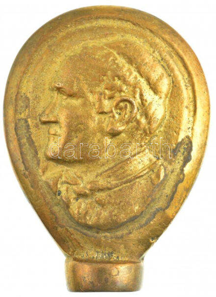DN 'II. János Pál' kétoldalas öntött Br asztaldísz T:2,2- ND 'John Paul II' two-sided, cast Br table decoration C:XF,VF
