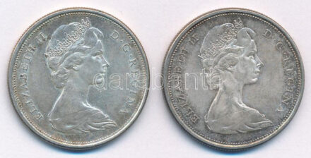 Kanada 1965-1966. 50c Ag 'II. Erzsébet' (2x) T:1-,2 Canada 1965-1966. 50 Cents Ag 'Elizabeth II' (2x) C:AU,XF Krause KM# 63