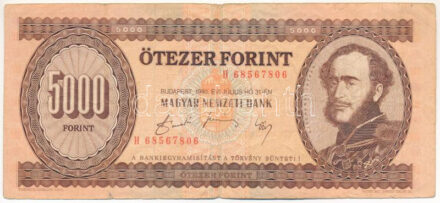 1990. 5000Ft 'H 68567806' T:III,III- Adamo F49