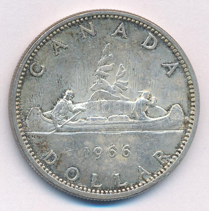Kanada 1966. 1$ Ag 'II. Erzsébet' T:1-,2 patina Canada 1966. 1 Dollar Ag 'Elizabeth II' C:AU,XF patina Krause KM#64.1 - Image 2