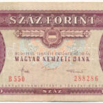 1984. 100Ft fordított hátlapi alapnyomattal 'B550 288286' T:III Hungary 1984. 100 Forint with reverse base print on backside 'B550 288286' C:F Adamo F35