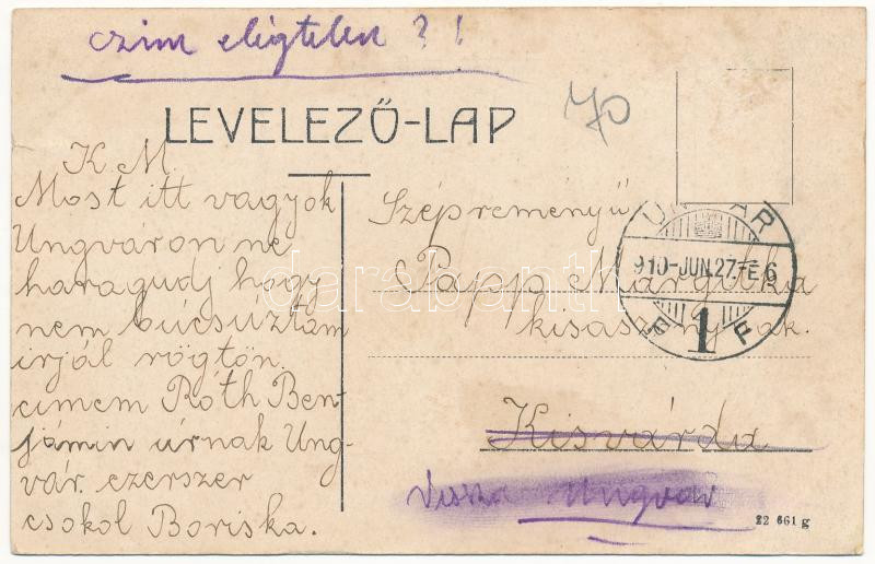 1910 Ungvár, Uzshorod, Uzhhorod, Uzhorod; Kishíd utca, üzletek / street view, shops (ázott / wet damage) - Image 2