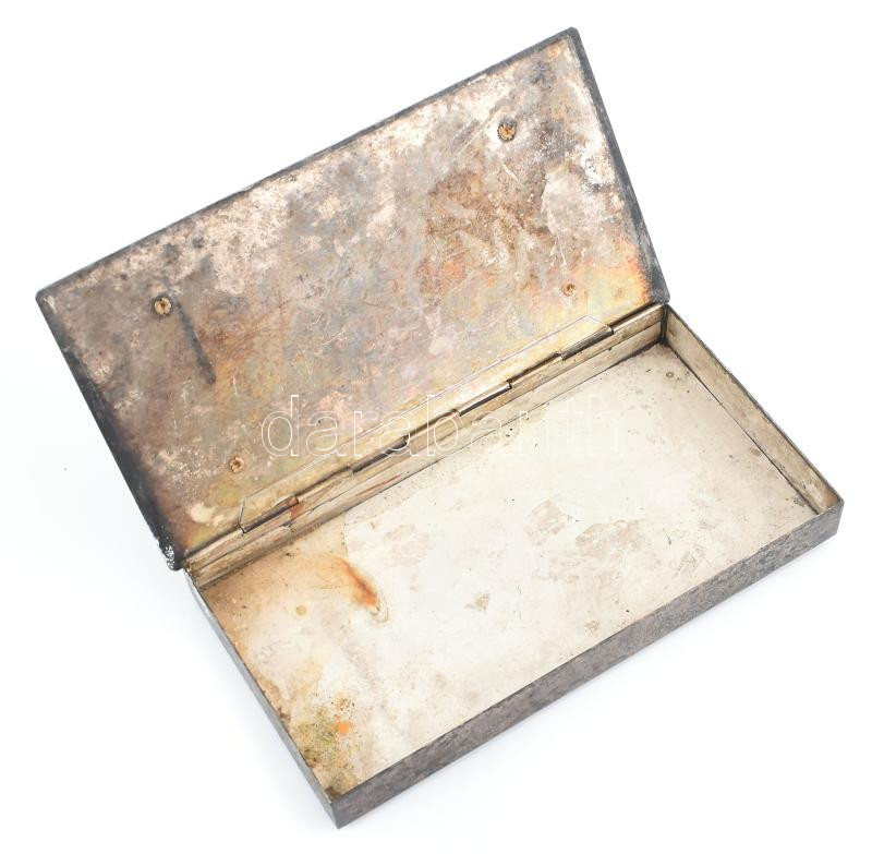 Erzsébet híd Budapest, fém dobozka, kopott, fabetét nélkül. 10x19 cm - Image 2