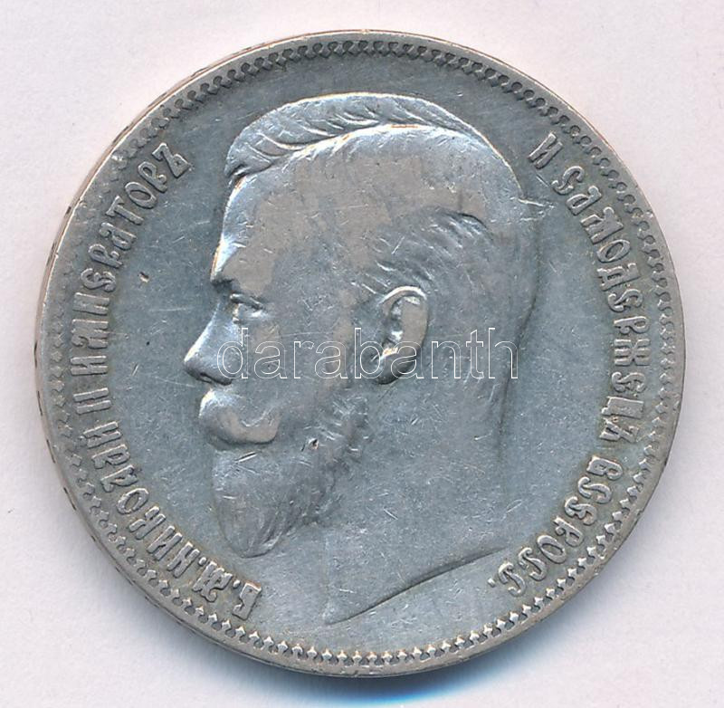Orosz Birodalom 1901. 1R Ag 'II. Miklós' T:2- Russian Empire 1901. 1 Ruble Ag 'Nicholas II' C:VF Numista Y#59.3
