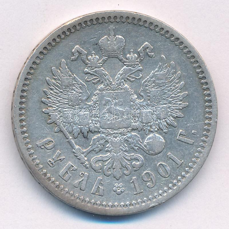 Orosz Birodalom 1901. 1R Ag 'II. Miklós' T:2- Russian Empire 1901. 1 Ruble Ag 'Nicholas II' C:VF Numista Y#59.3 - Image 2