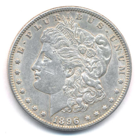 Amerikai Egyesült Államok 1896. 1$ Ag 'Morgan' T:2,2- patina, ph, karc USA 1896. 1 Dollar Ag 'Morgan' C:XF,VF patina, edge error, scratch Krause KM#110