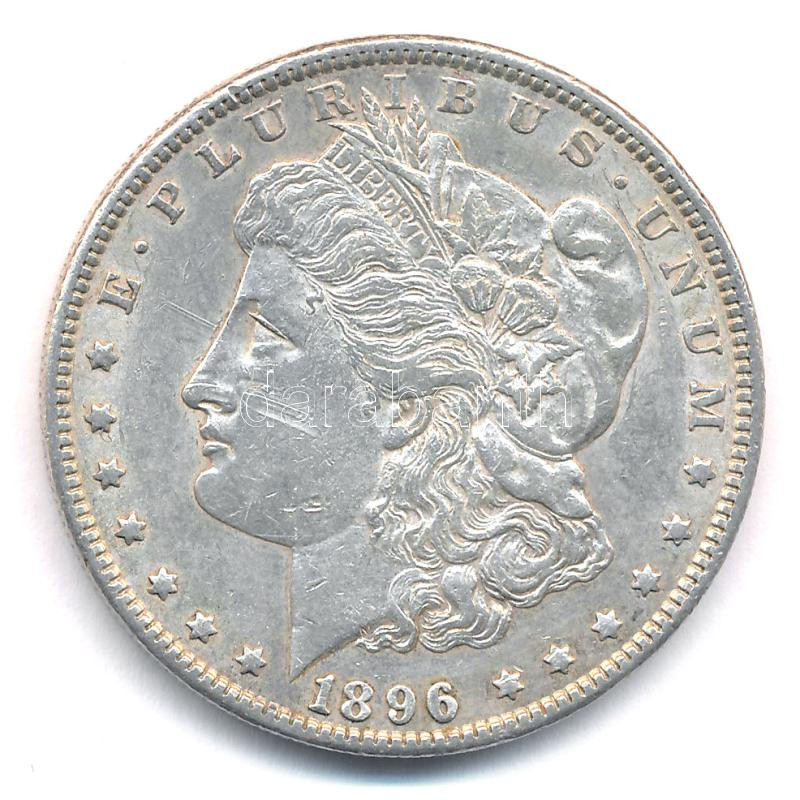 Amerikai Egyesült Államok 1896. 1$ Ag 'Morgan' T:2,2- patina, ph, karc USA 1896. 1 Dollar Ag 'Morgan' C:XF,VF patina, edge error, scratch Krause KM#110