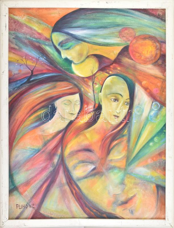 Puhó Vaszita Erzsébet (?-): Álom (cím nélkül). Olaj, vászon, jelzett. Fakeretben. 80x60 cm