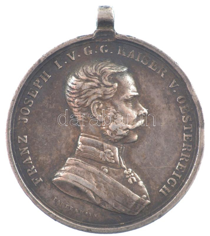 1914. 'Ferenc József II. osztályú Ezüst Vitézségi Érem' peremen jelzett Ag kitüntetés mellszalag nélkül. Szign.: Tautenhayn T:2- ph., patina Hungary 1914. 'Silver Gallantry Medal, 2nd Class' Ag decoration with hallmark on edge and