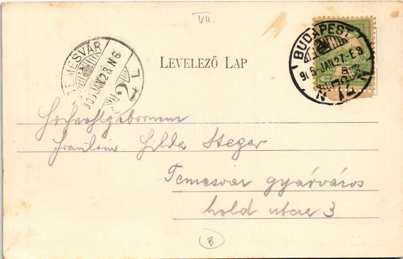 1905 Budapest VII. Izabella utca és Magyar színház, vendéglő. Divald Károly 211. (EK) - Image 2