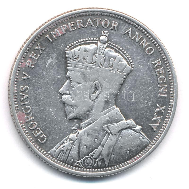 Kanada 1935. 1D Ag 'V. György uralkodásának 25. évfordulója' forgalmi emlékérme T:2-,3 patina Canada 1935. 1 Dollar Ag '25th Anniversary of the Reign of King George V' circulating commemorative coin C:VF,F patina Krause KM#30