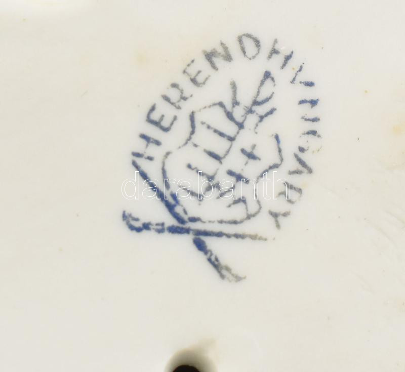Herendi nyuszi pár. Kézzel festett, jelzett, hibátlan, m: 9 cm - Image 2