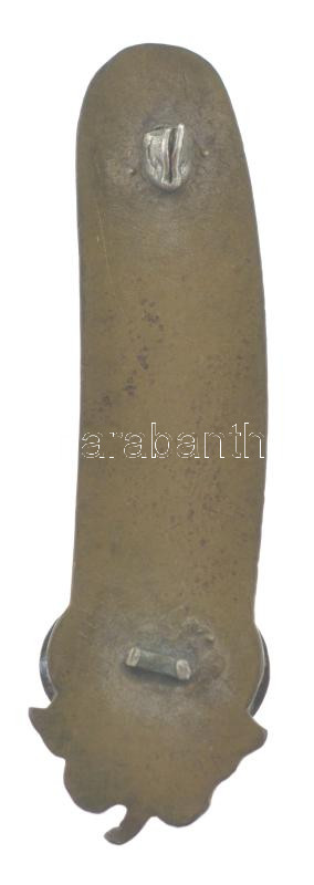 1915. 'Katonák karácsonya' zománcozott bronz jelvény (55x20mm) T:2 tű hiányzik, tűtartó sérült, zománchiba - Image 2