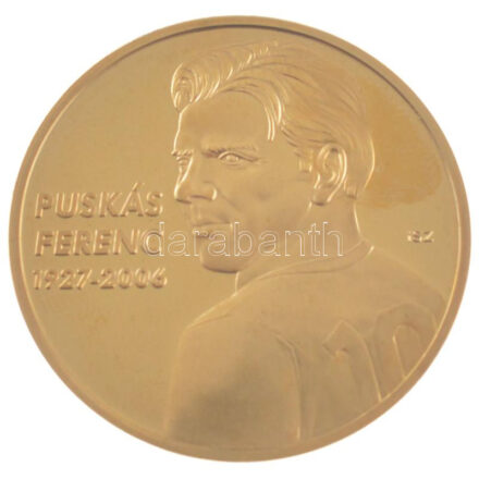 ifj. Szlávics László (1959-) 2011. 'Nagy Magyarok / Puskás Ferenc' aranyozott Cu emlékérem (40mm) T:1- patina, ujjlenyomat, karc