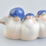Koppenhágai madárfiókák, porcelán, jelzett, hibátlan, m: 5 cm