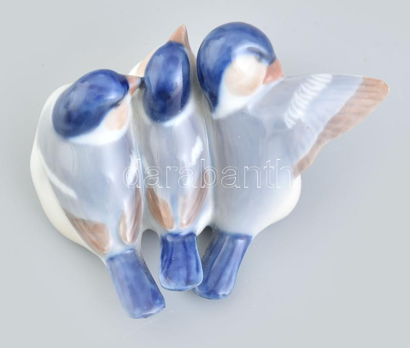 Koppenhágai madárfiókák, porcelán, jelzett, hibátlan, m: 5 cm - Image 2