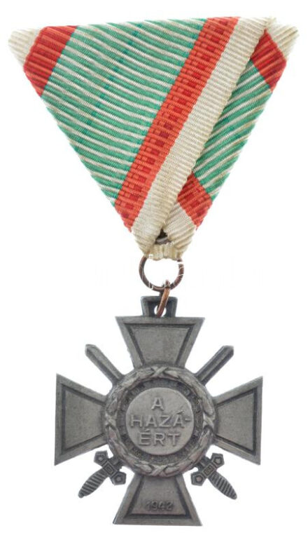 1942. 'Tűzkereszt I. fokozata' hadifém kitüntetés eredeti mellszalaggal T:1- Hungary 1942. 'Fire Cross, 1st Class' war metal decoration with original ribbon C:AU NMK 443.