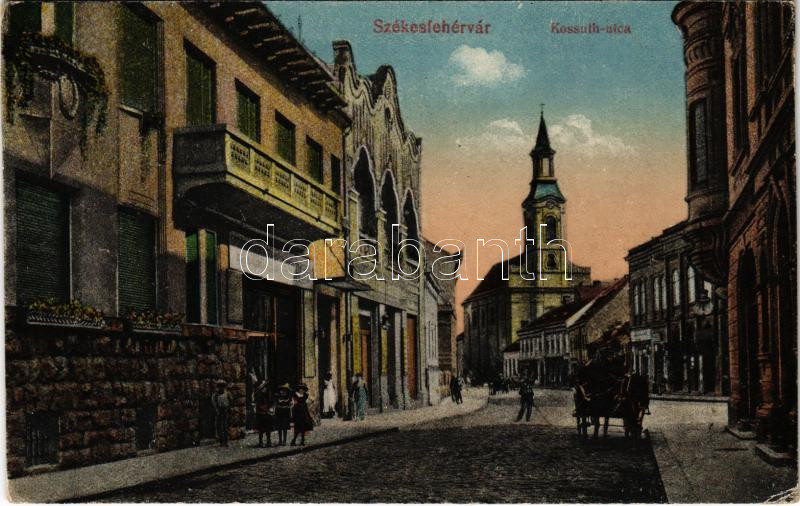 1918 Székesfehérvár, Kossuth utca. Vasúti levelezőlapárusítás 20. 1917. (EK)