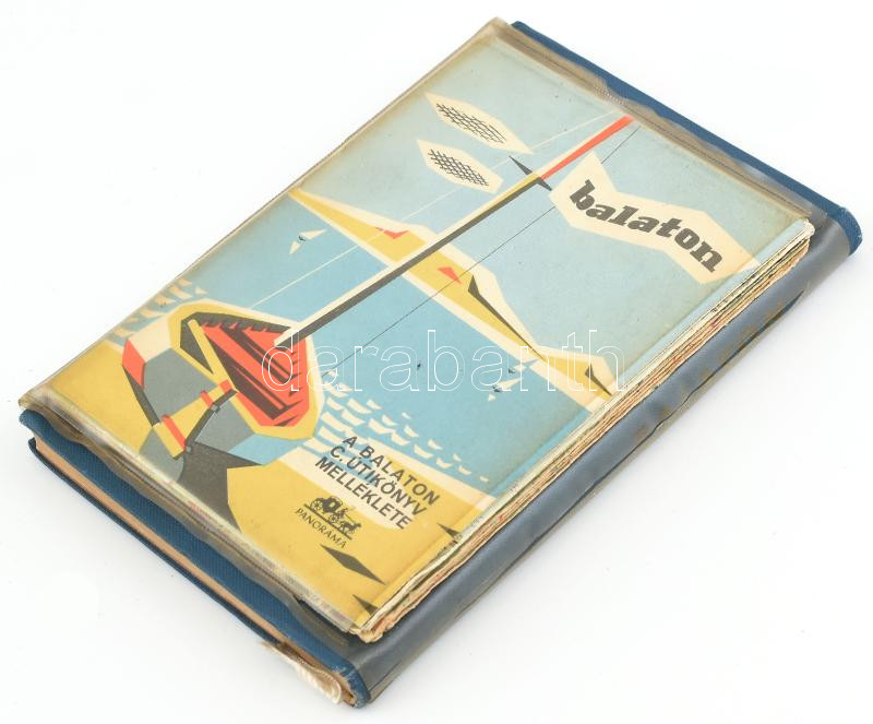 Balaton. Útikönyvek. Szerk.: Major Béla. Bp., é.n., Panoráma. Második, átdolgozott kiadás. Könyvhöz tartozó térkép-melléklettel: 1963 Balaton, apró szakadásokkal, 33x95 cm és egy további térképpel: Camping Balaton, - Image 3