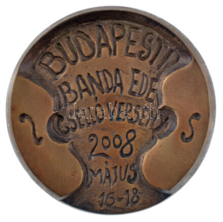 2008. 'Budapesti Banda Ede Csellóverseny 2008 május 16-18' egyoldalas bronz emlékérem, dísztokban (107mm) T:1-