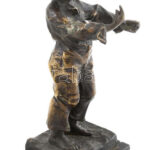 Oskar Hertel: Figura. Bronz, kőtalapzaton, kopott, hiányos, jelzett, 1900 körül, m: 28,5 cm - Image 2