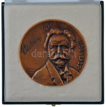 Horváth Sándor (1956-) 1993. 'Hubay Jenő 1858-1937 / Hubay Jenő Zeneiskola emlékérem' kétoldalas bronz emlékérem eredeti dísztokban (90mm) T:1