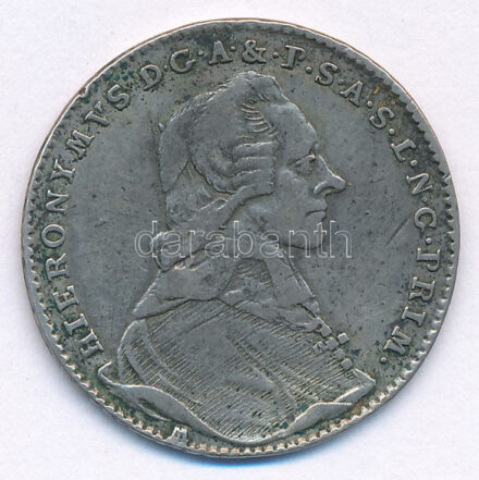 Osztrák Államok / Salzburg 1790. 20kr Ag 'Hieronymus' (6,55g) T:2- patina Austrian States / Salzburg 1790. 20 Kreuzer Ag 'Hieronymus' (6,55g) C:VF patina Krause KM# 460