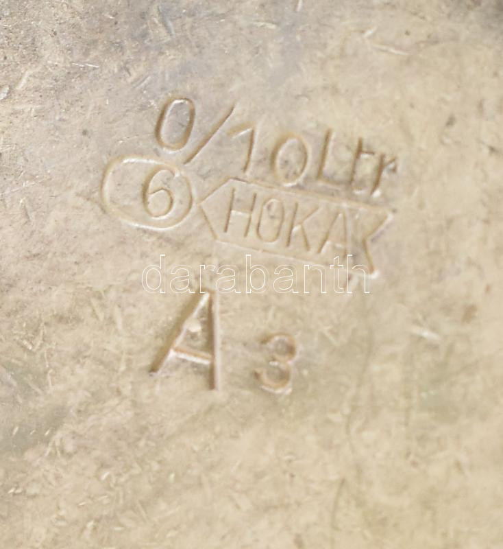 3 db Hoka ezüstözött alpakka tejszín kiöntő, 'Loretto Krankenhaus' felirattal, jelzettek, m: 6,5 cm - Image 2