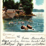 1899 (Vorläufer) Abbazia, Opatija; Angiolina-Seebad / spa, beach, bathers. Verlag v. G. Jerouscheg. litho (EK)