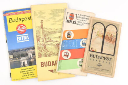 cca 1958-1990 5 db Budapest térkép, vegyes állapotban