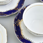 Zsolnay Pompadour mintás porcelán teás készlet, kézzel festett, jelzett, kopásnyomokkal - Image 3