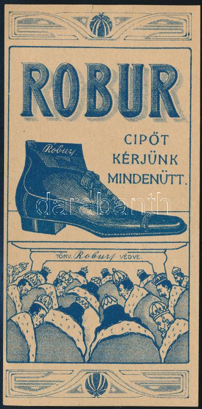 Robur cipő szecessziós számolócédula