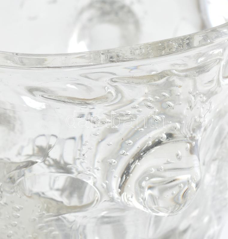Murano üveg váza, világító talapzattal, kopásokkal, működik, m: 41,5 cm - Image 2