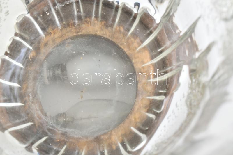 Murano üveg váza, világító talapzattal, kopásokkal, működik, m: 41,5 cm - Image 3