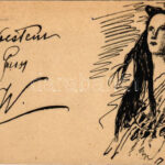 1899 (Vorläufer) Kézzel rajzolt szecessziós hölgy / Hand-drawn Art Nouveau lady s: W.Schafarik (?) (EK)