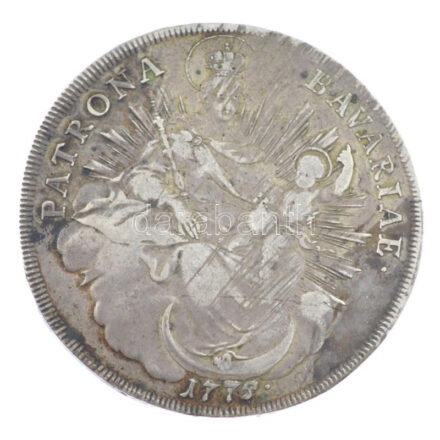Német Államok / Bajorország 1775. Tallér Ag 'III. Miksa / Madonna' München (27,76g) T:3 juszt., ph., patina German States / Bavaria 1775. Thaler Ag 'Maximilian III, Josef' Munich (27,76g) C:F adjusted, edge error, patina Krause KM#519.1