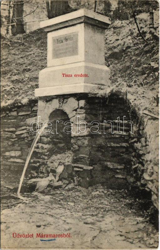 Kőrösmező, Körösmező, Jaszinya, Jasina, Yasinia (Máramaros); Tisza eredete forrás / Tisza river's source spring (EK)
