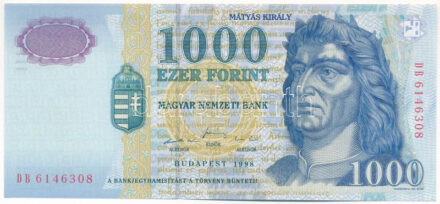 1998. 1000Ft 'DB 6146308' T:I- Adamo F55.1