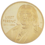 ifj. Szlávics László (1959-) 2011. 'Nagy Magyarok / Liszt Ferenc' aranyozott Cu emlékérem kapszulában (40mm) T:2 (PP) patina