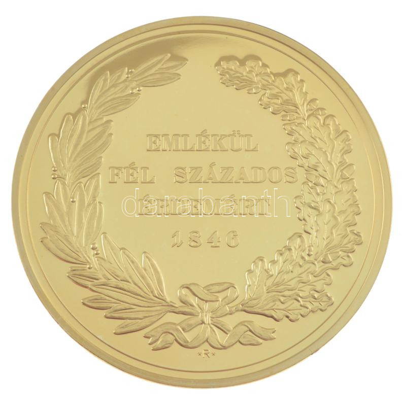 Josef Daniel Boehm (1794-1865) 1846. 'József nádor 50 éves nádori jubileum' emlékérem aranyozott Cu utánverete kapszuilában (45mm) T:PP - Image 2