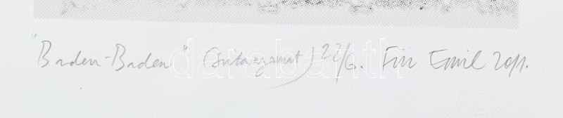 Für Emil (1967-): 'Baden-Baden', 2011. Szitanyomat, papír, jelzett, számozott (22/6), lapszéli törésnyomokkal és foltokkal. 33×23 cm - Image 2