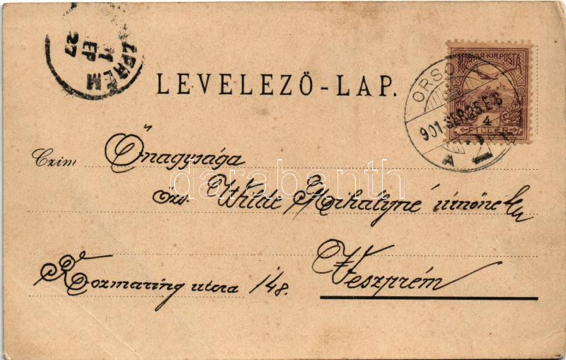 1901 Orsova, Kazán-szoros. Hutterer G. kiadása / Kasanpartie / Cazane / gorge (EB) - Image 2