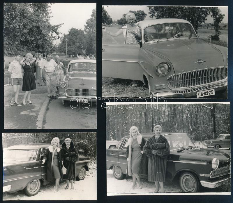 Opel Kapitän autó, 4 db fotó, 6,5×9 és 9ú12 cm