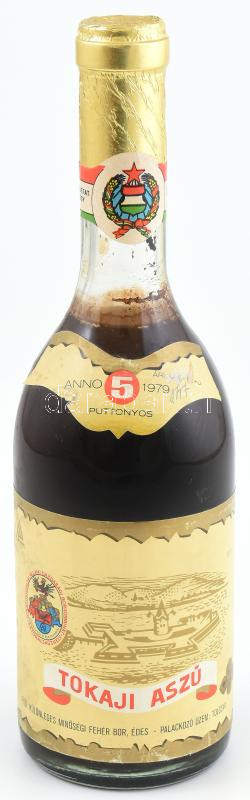 1979 Tokaji aszú, 5 puttonyos, bontatlan palack édes fehérbor, 0,5 l