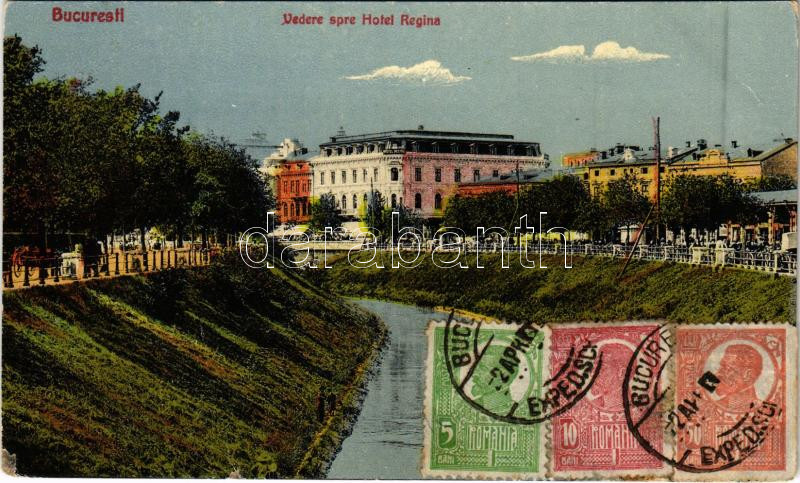 1921 Bucharest, Bukarest, Bucuresti, Bucuresci; Vedere spre Hotel Regina. TCV card (EK)