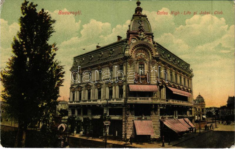 1909 Bucharest, Bukarest, Bucuresti, Bucuresci; Cafeu High-Life si Jokei Club (EK)