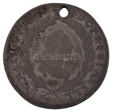 Német Államok / Bajorország 1775. 10kr Ag 'III. Miksa' T:3 ly. German States / Bavaria 1775. 10 Kreuzer Ag 'Maximilian III Joseph' C:F holed Krause KM#526