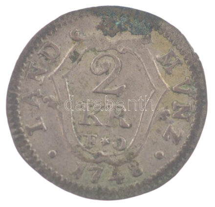 Német Államok / Pfalzi Választófejedelemség 1748FO 2kr Ag (1,05g) T:2,2- patina German States / Electorate of Pfalz 1748FO 2 Kreuzer Ag (1,05g) C:XF,VF patina Krause KM# 306