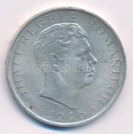 Románia 1946. 100.000L Ag 'I. Mihály' T:2 kis ph. Romania 1946. 100.000 Lei Ag 'Mihai I' C:XF small edge error Krause KM#71